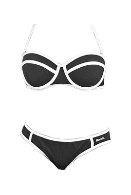 Bikini BENCH Balconette Bikini schwarz weiß A Cup Gr 36 38 40