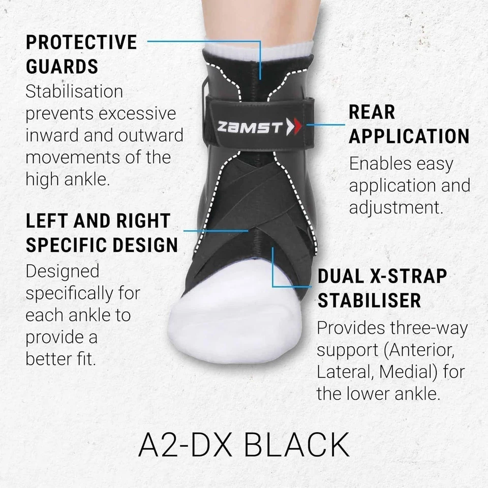 Zamst A2-DX Sports Ankle Brace Protective Guards For High Ankle Sprains Left M - Image 3 of 4