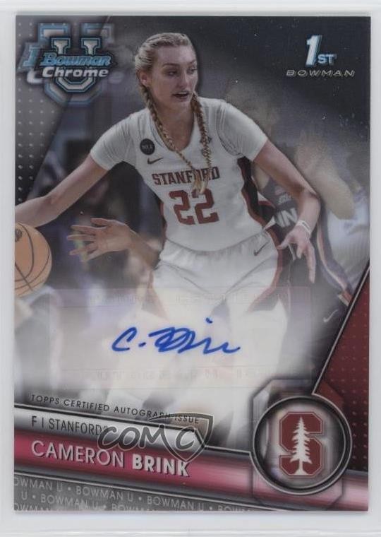2023-24 Bowman U Chrome Chrome Prospect Auto Cameron Brink #BCPA-CBR Auto 1fl4