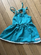 Bella & Omi Clothing Size 2 Teal Blue Crochet Dress Boutique Peek-A-Boo Back