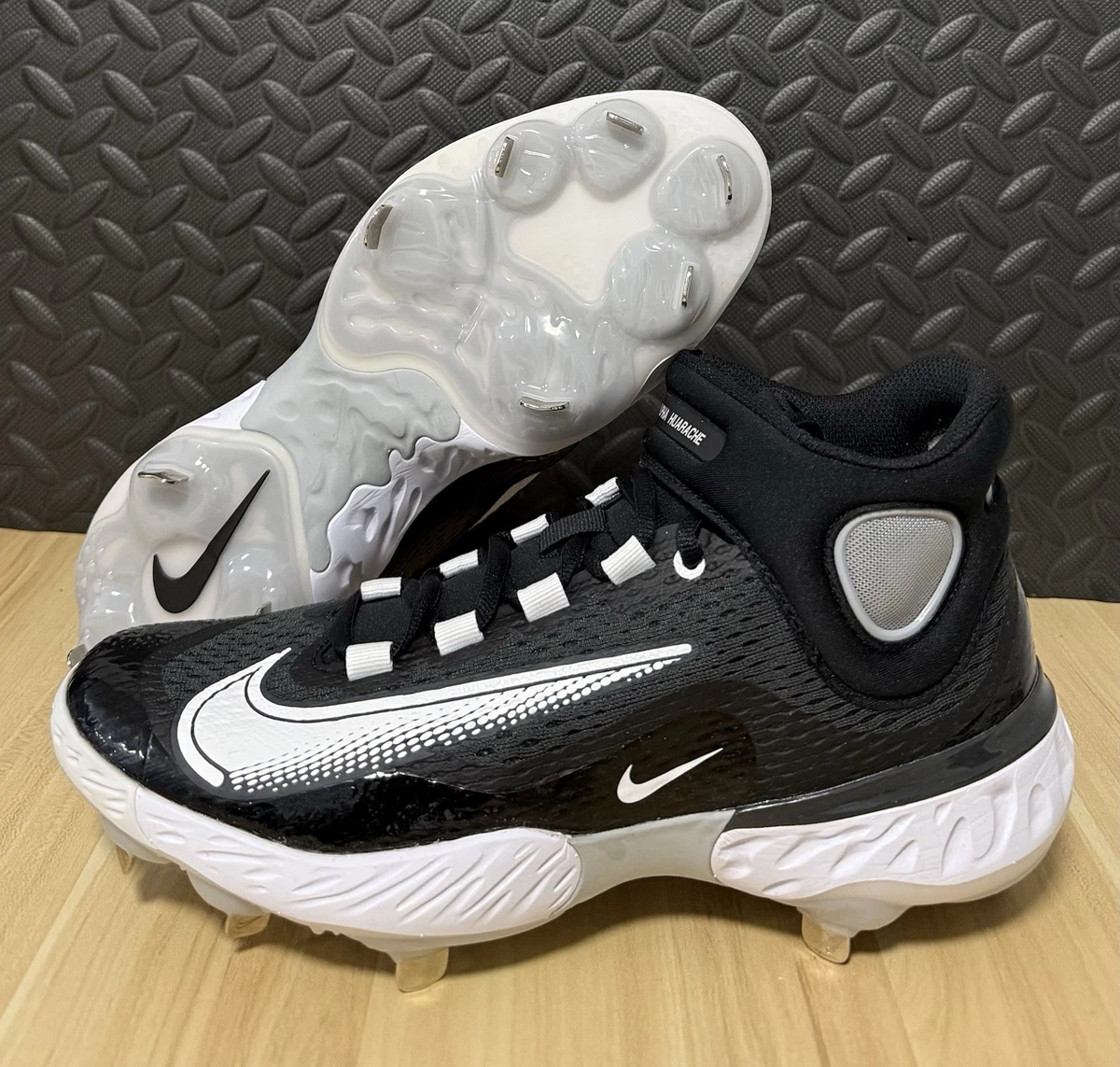 Nike Alpha Huarache Elite 3 Mid Black White | eBay