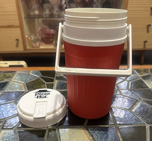 Vintage 1989 Igloo Pizza Hut 1/2 Gallon Thermos Water Cooler Jug With Handle USA