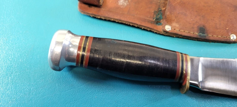 Cuchillo de supervivencia de caza Gladstone Woodcraft vintage canicas + funda TR470 Foto 3 de 4