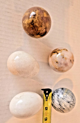 2 ROCK EGGS 3 STONE SPHERE BALLS MINERAL SPECIMAN HEALING U.S.A SELLER LOT LL