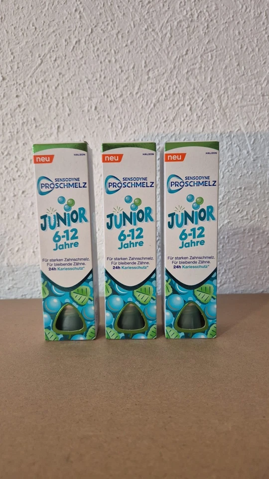 3 x Sensodyne ProSchmelz Junior Zahnpasta 75ml für Kinder 6-12