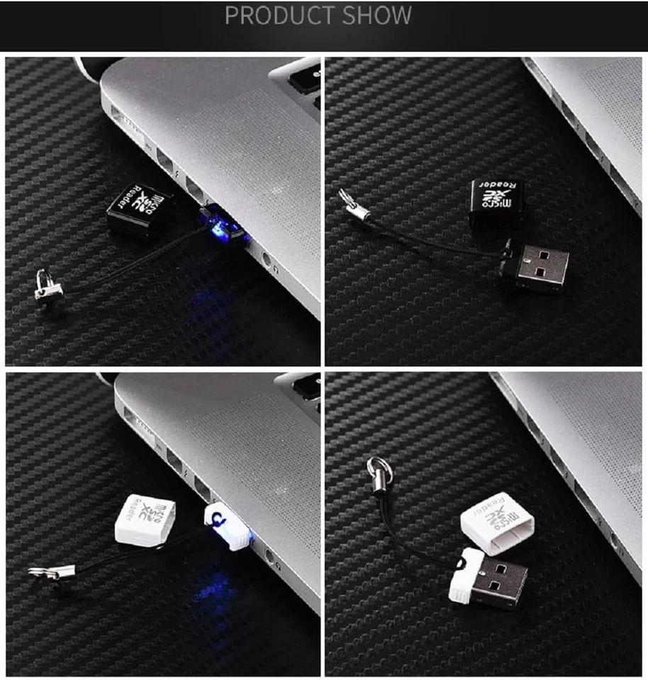 Cotchear Mini Super Speed Micro SD/SDXC TF USB 2.0 Card Reader Adapter Black - Image 4 of 4