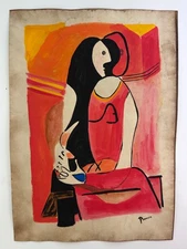 Pablo Picasso COA Art Painting Original Drawing Vintage Paper Signed