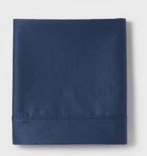 Threshold KING 400 Thread Count Performance Flat Sheet Graphite Blue NEW