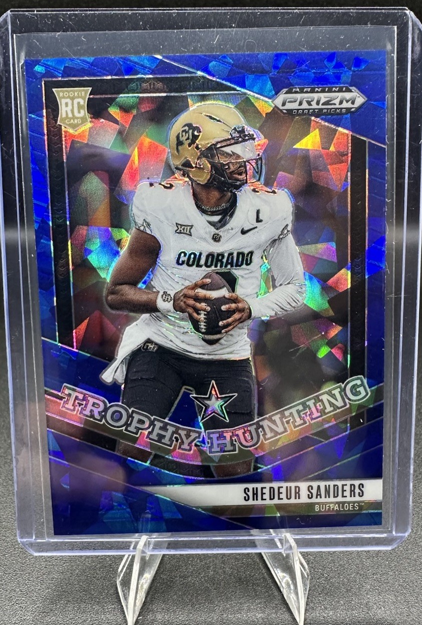 2025 Panini Prizm Draft Picks - Shedeur Sanders #19 - Blue Cracked Ice /149