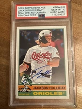 2025 Topps Heritage Jackson Holliday REAL ONE AUTO #ROA-JHO Orioles PSA 10!