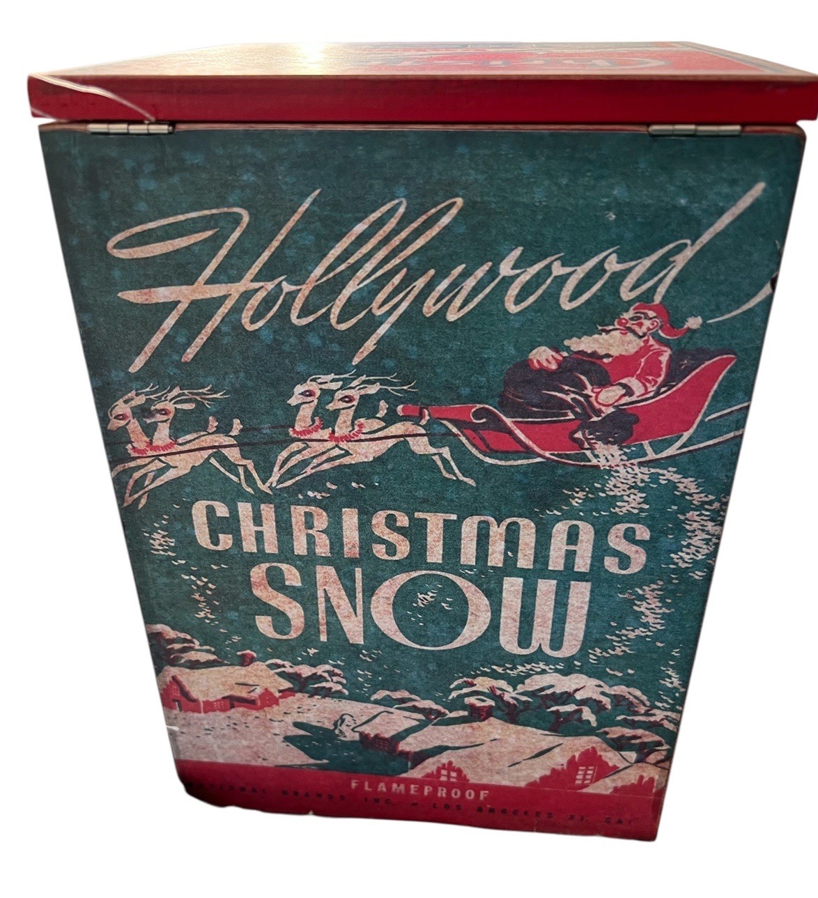 NEW RETRO WOODEN 8” GIFT BOX EMPTY  CHRISTMAS SNOW BY DOUBL-GLO FAST SHIP