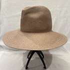 Janessa Leone Women's Beige Capri Straw Panama Hat Size M