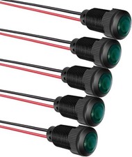 5pcs LED Plastic Indicator Indicator Light AC DC 12-24V Mounting Hole Size 12mm
