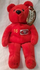 Salvino's Bammers Joe Montana 16 Red Plush Beanie Bear San Francisco 49ers