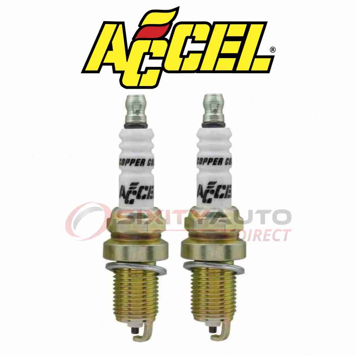 2 pc ACCEL Spark Plug for 1985-1988 Oldsmobile Cutlass Supreme 5.0L V8 - tw