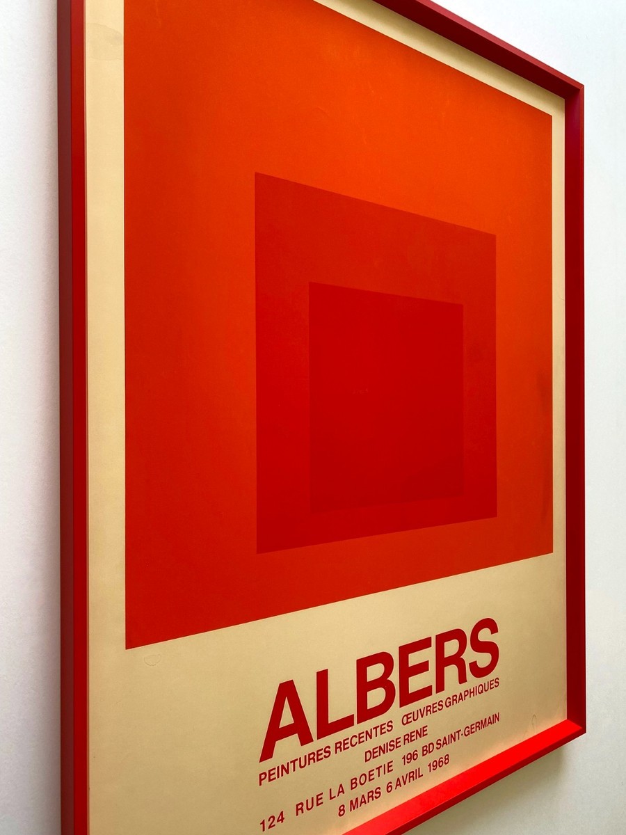JOSEF ALBERS RARE 1968 MODERNIST SILKSCREEN PRINT FRAMED PARIS