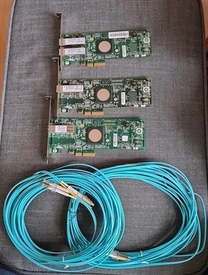 3x Fibre Channel Bus Emulex PCI Cards, 2x passende LWL Kabel