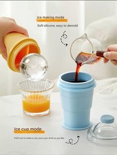 2-in-1 Ice Ball Maker  Straw Cup   Soft Silicone