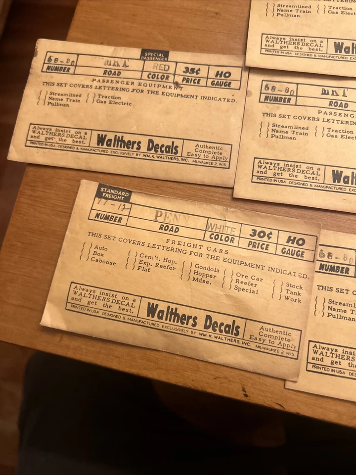 Large Group Of Walthers Decals In Original Packages Red In Color - Image 4 of 4
