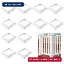 12 Pcs Vinyl Post Skirt, 4x4 Inch White Column Wraps for Wood Vinyl Post, Stair