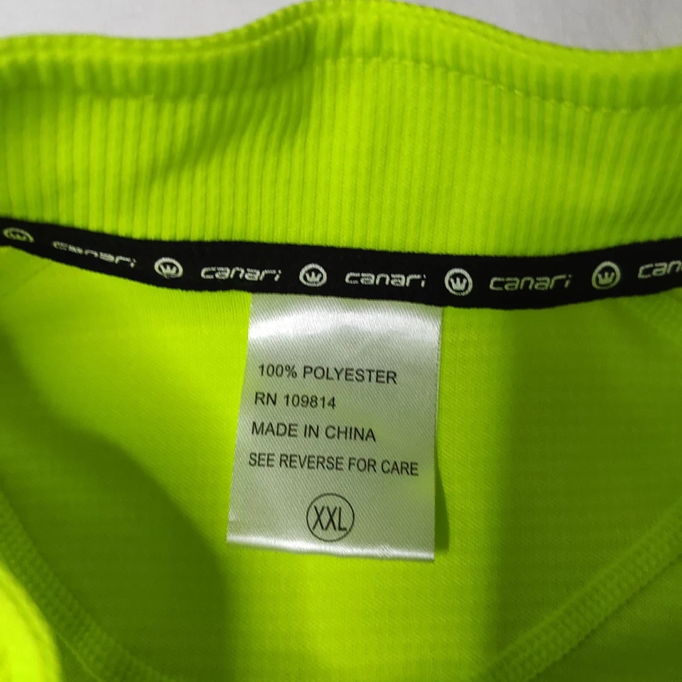 Chaqueta de Ciclismo Canari XXL Amarillo Neón Logo Reflectante Manga Corta Cremallera Foto 3 de 4