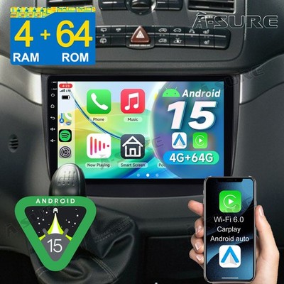 Carplay 4+64GB Android 15 Autoradio WiFi DSP Für Mercedes-Benz Vito Viano W639