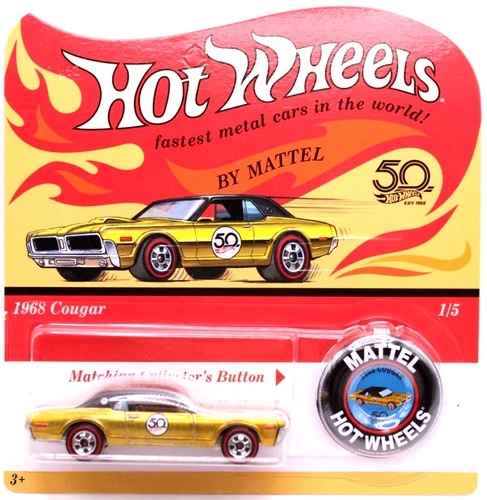 Hot Wheels 2018 50th Vintage Set #1 1968 Mercury Cougar SF yellow/black RLBW's