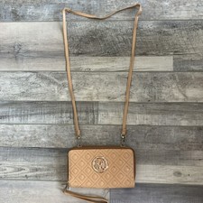 Women's Tan Gold M Logo Monogram Zip