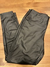 A New Day Women's Black Faux Leather Skinny Pants Size Medium High Rise Pull On
