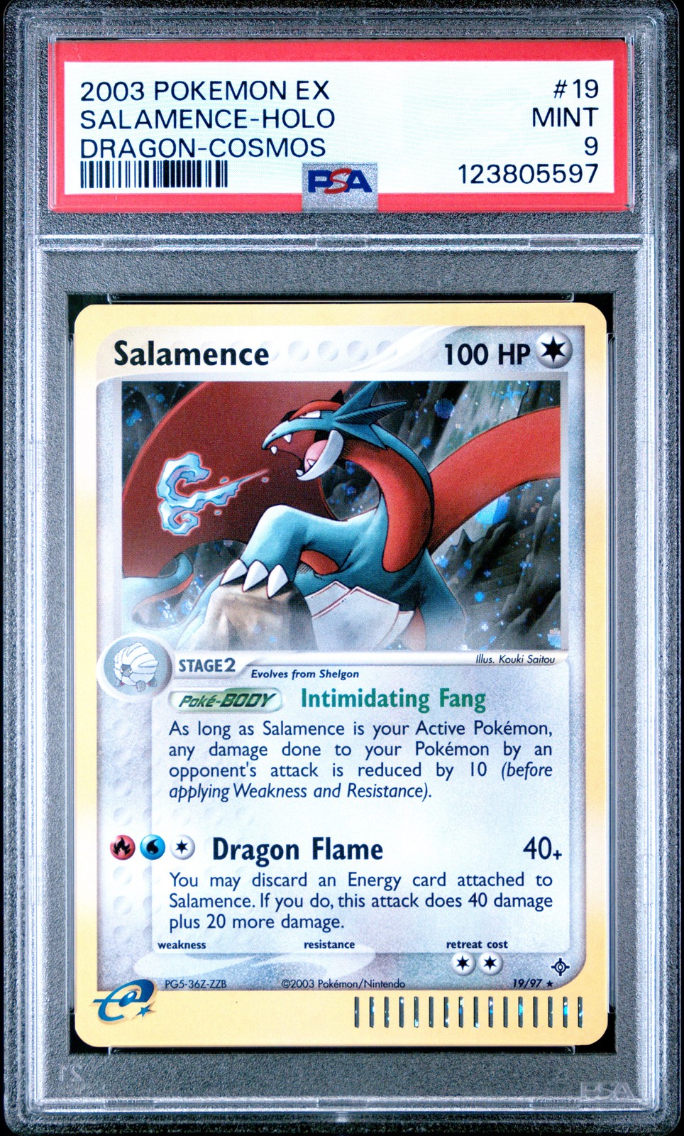 2003 POKEMON EX DRAGON COSMOS #19 SALAMENCE-HOLO PSA 9