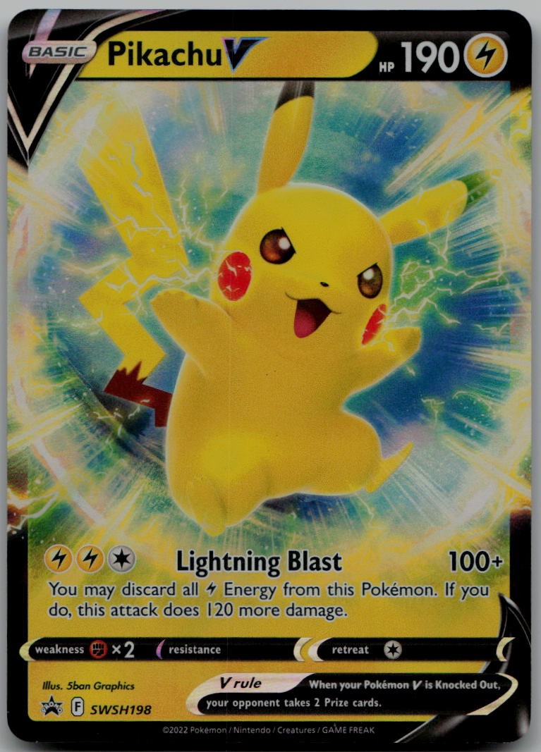 Pikachu V Holo SWSH198 Promo SWSH: Sword & Shield Promo Cards LP Pokemon