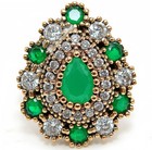Ottoman 4CT Heat Treated Green Tourmaline 925 Sterling Silver Ring Sz 7.5 H1-8 — photo 1