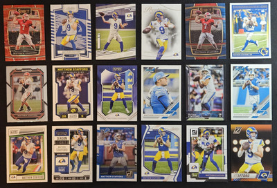 Matthew Stafford 18 Card Lot Set 2022 Select Draft Red Laser Los Angeles Rams