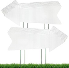 20 Pcs Blank Arrow Signs W/ Stakes,17" x 6" Wedding Directional Yard Signs