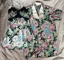 VTG Victoria Secret Sleep Set Night Shirt Slip Nightgown Chemise 90s Floral