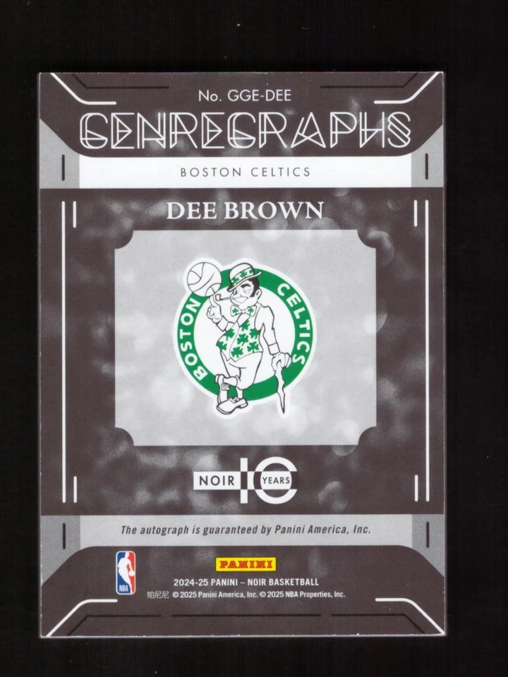 2024-25 Panini Noir Dee Brown Genre GenreGraphs Auto 02/99 Celtics - Image 2 of 2