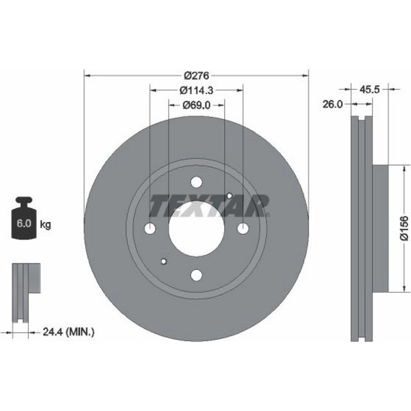 2X Textar 92148703 Bremsscheibe FüR Mitsubishi Galant Lancer Cargo Ea Ec Cs A-image