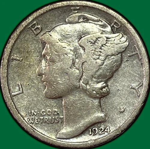 1924-D Mercury Dime Very Fine VF Coin #36915