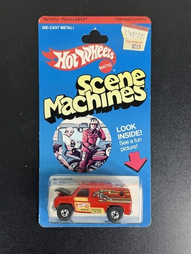 Vtg 1978 Hot Wheels Scene Machines Motocross Van Diecast Hong Kong Sealed Card