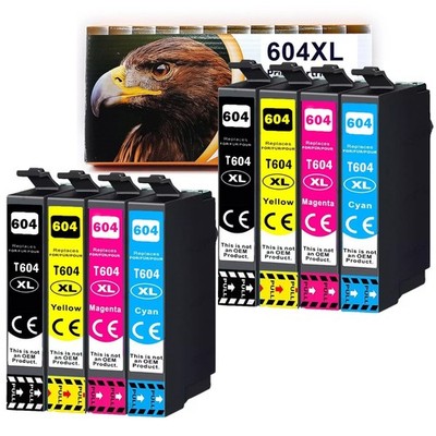 8Patronen für Epson 604XL XP-2200 XP2205 XP-3200 XP-4200 XP-4205 WF-2930 WF-2950