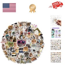 100 Pcs Cat Stickers, Cute Meme Kitten Stickers for Water Bottles Laptop Guit...