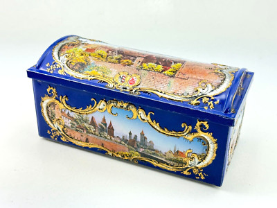 Vintage Lebkuchen Schmidt Nurnberg Germany Cityscape Lithograph Tin Famous Place