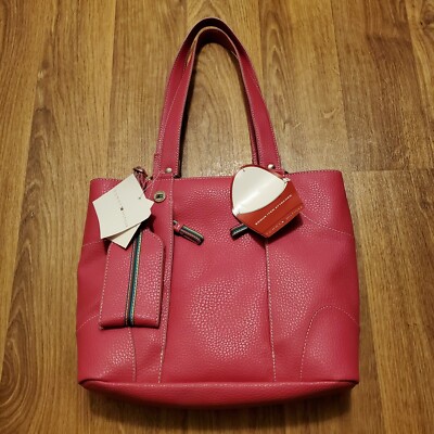 Leather Purse Pink Tommy Hilfiger Bag Vintage Pink Metallic Tommy
