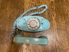 Vintage Rotary Dial The Princess Phone Aqua Teal Blue Bell System Telephone