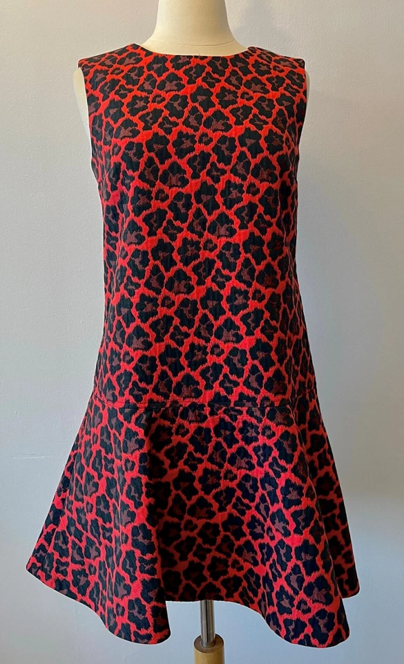 Claudie Pierlot red jacquard leopard dress - Size M - New never worn