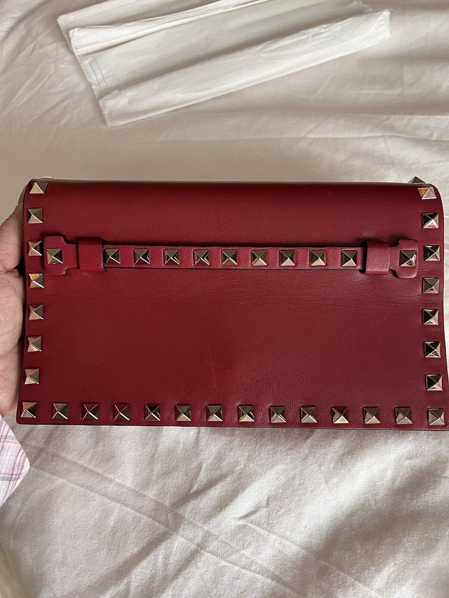 Valentino Garavani Rockstud Wristlet Clutch Bag Red | eBay display picture 2