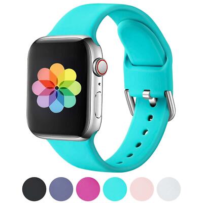 Armband Für Apple Watch S 42mm 44mm 1 2 3 4 5 Silikon Sport Band Uhrenarmband