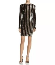 Sunset & Spring Womens Gold Velvet Sequined Special Occasion Dress - Size S