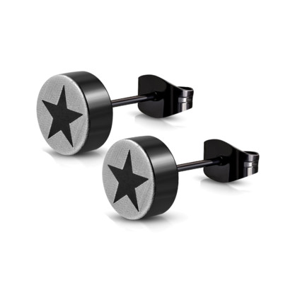 2er Set Edelstahl Ohrstecker Sonne Mond Sterne - 316L Silber Rose Gold