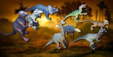 Lot of 8 Dino Toys - Brachiosaurus, Velociraptor, Triceratops - Dinosaur Toys